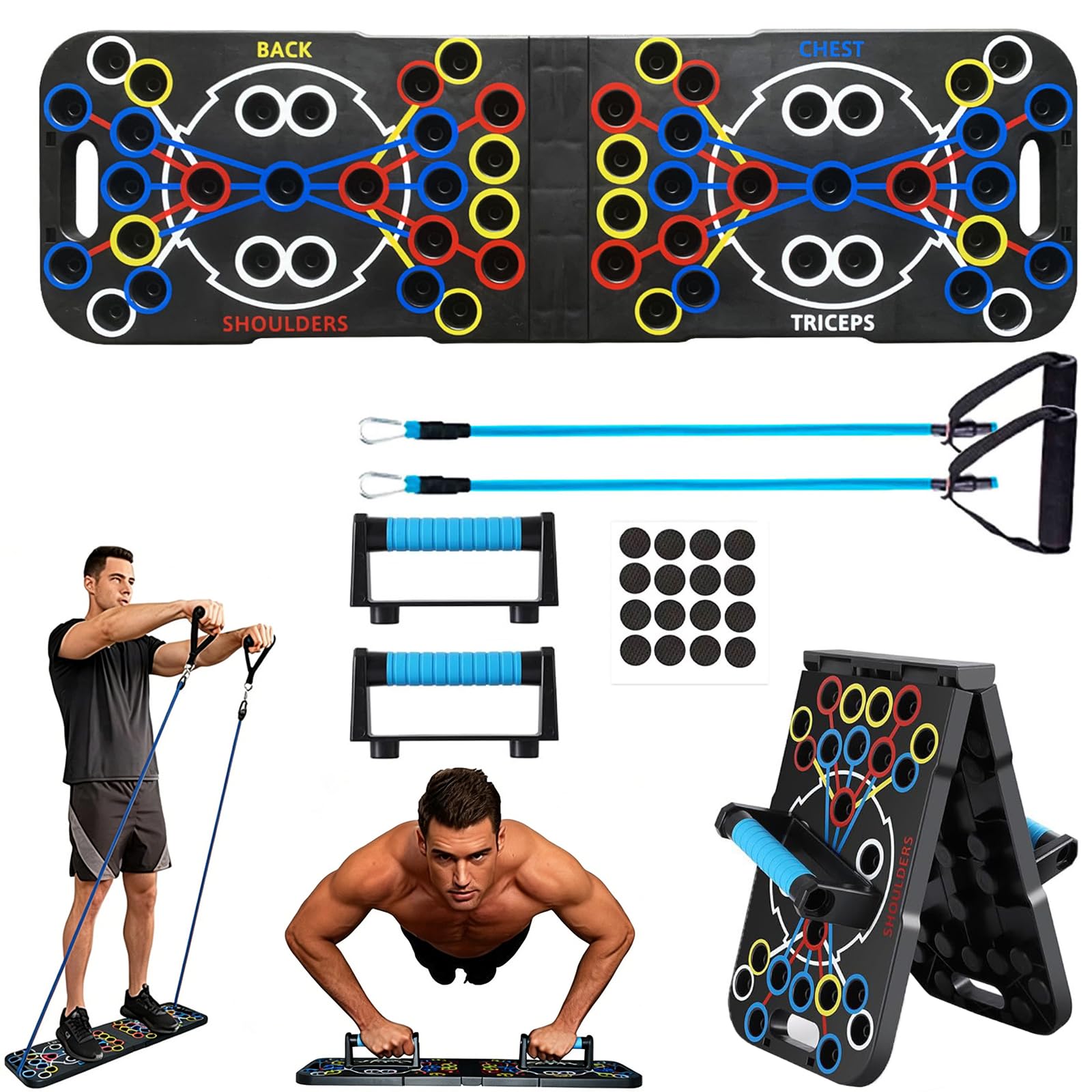 Ogetok Push Up Board 54 in 1 Press Up Bars for Men, Push-up Grips Foldable Pressup Handles Pushup Bar Stand, Home Chest Muscle Workout Fitness Exercise Strength Training Equipment Gym Gifts for Men