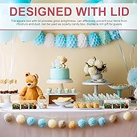 Vista 6 de Leinuosen 50 cajas de plástico acrílico transparente de 2 x 2 x 2 pulgadas con tapa, recipientes cuadrados para dulces para recuerdos de fiesta