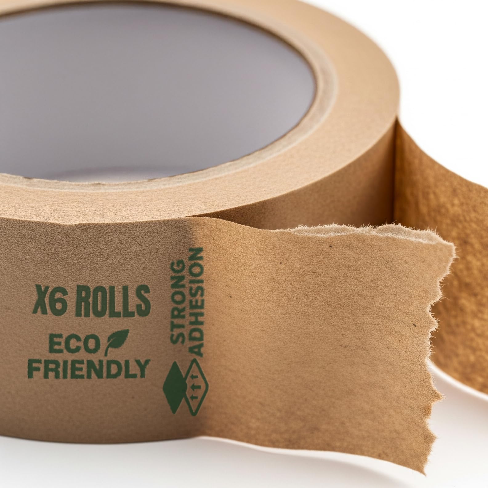 ALNAMAUS 6 Rolls 2 Inch 58 Yards Each (174 ft) Brown Kraft Paper Packing Tape, Heavy Duty, Writable & Hand-Tearable, Eco-Friendly, Great for Moving
