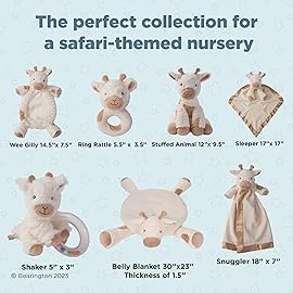 Bearington Collection Lil\' Lofty 5.5 in Giraffe Baby Rattle - Plush Rattles Gift for Newborn