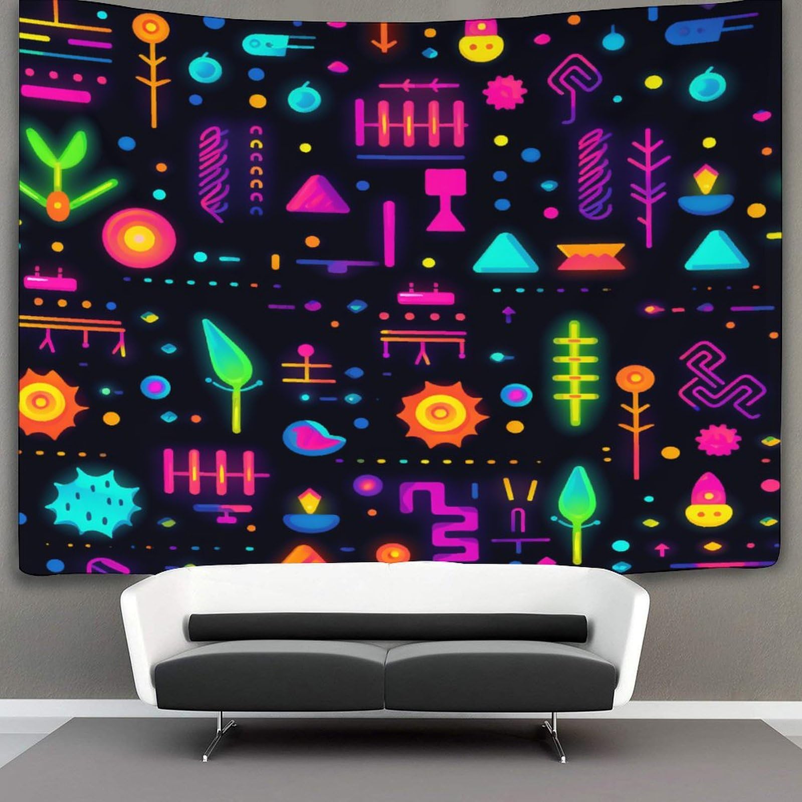 GXYUAOIEF 3D Neon Lights Print Wall Blanket Home Decoration Bedding Poster Wall Art Tapestry Tapestries Wall Hanging Soft Polyester for Bedroom Living Room Dorm Decor 150cmx200cm