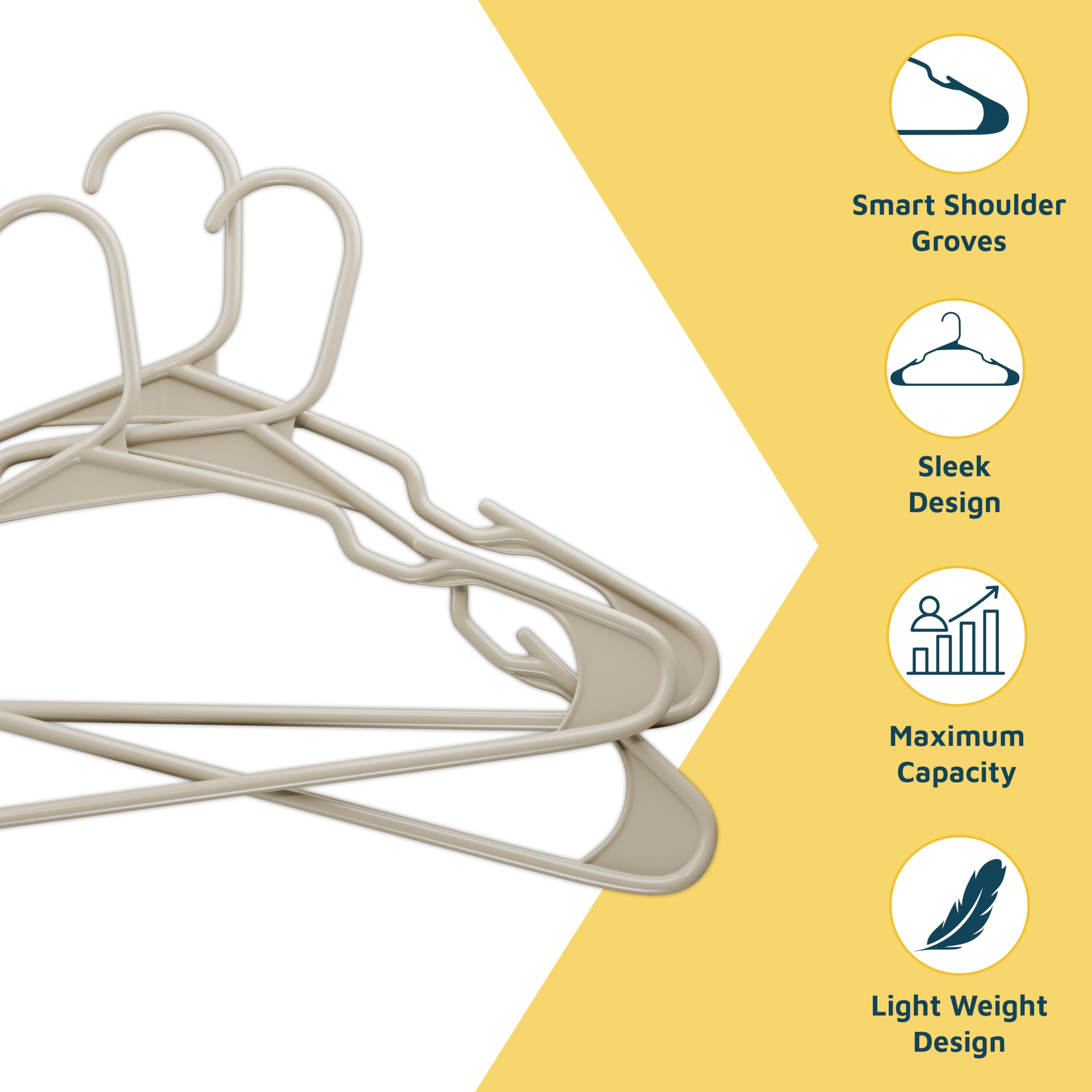 Lifemaster Perchas de plástico para Ropa, Juego de Perchas Resistentes, para organizar Ropa, Vestidos y Abrigos, soporta hasta 5 Libras, Perchas Que ahorran Espacio con Ranuras Antideslizantes para