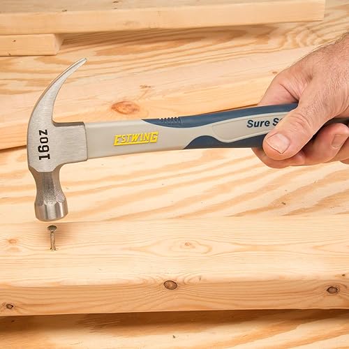 Miniatura 5 de ESTWING Sure Strike Hammer - Martillo de garra curvada de 16 onzas con cara lisa y mango de fibra de carbono, SSCF16C