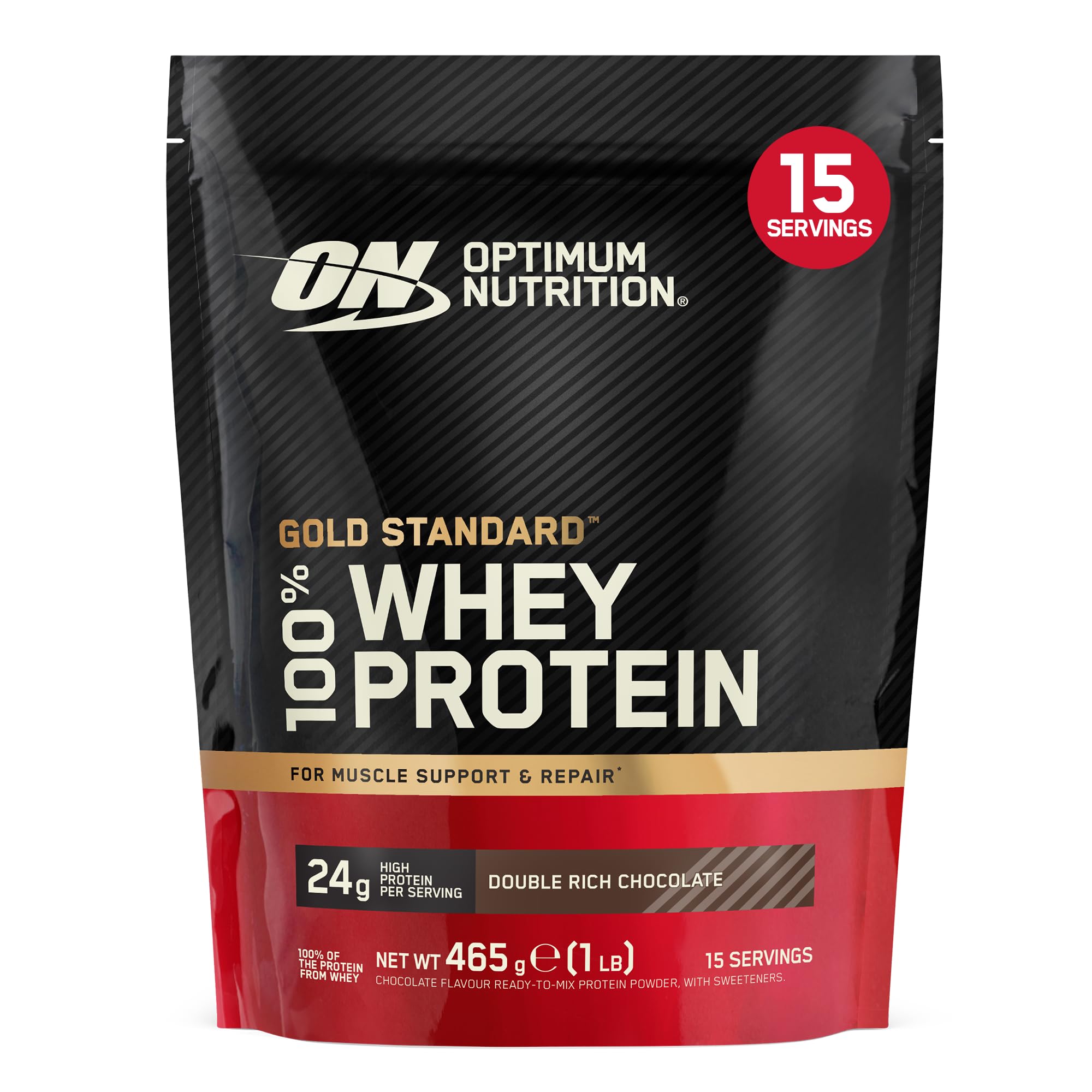 Optimum Nutrition 100% Whey Gs Chocolate Bag, 465 Gr