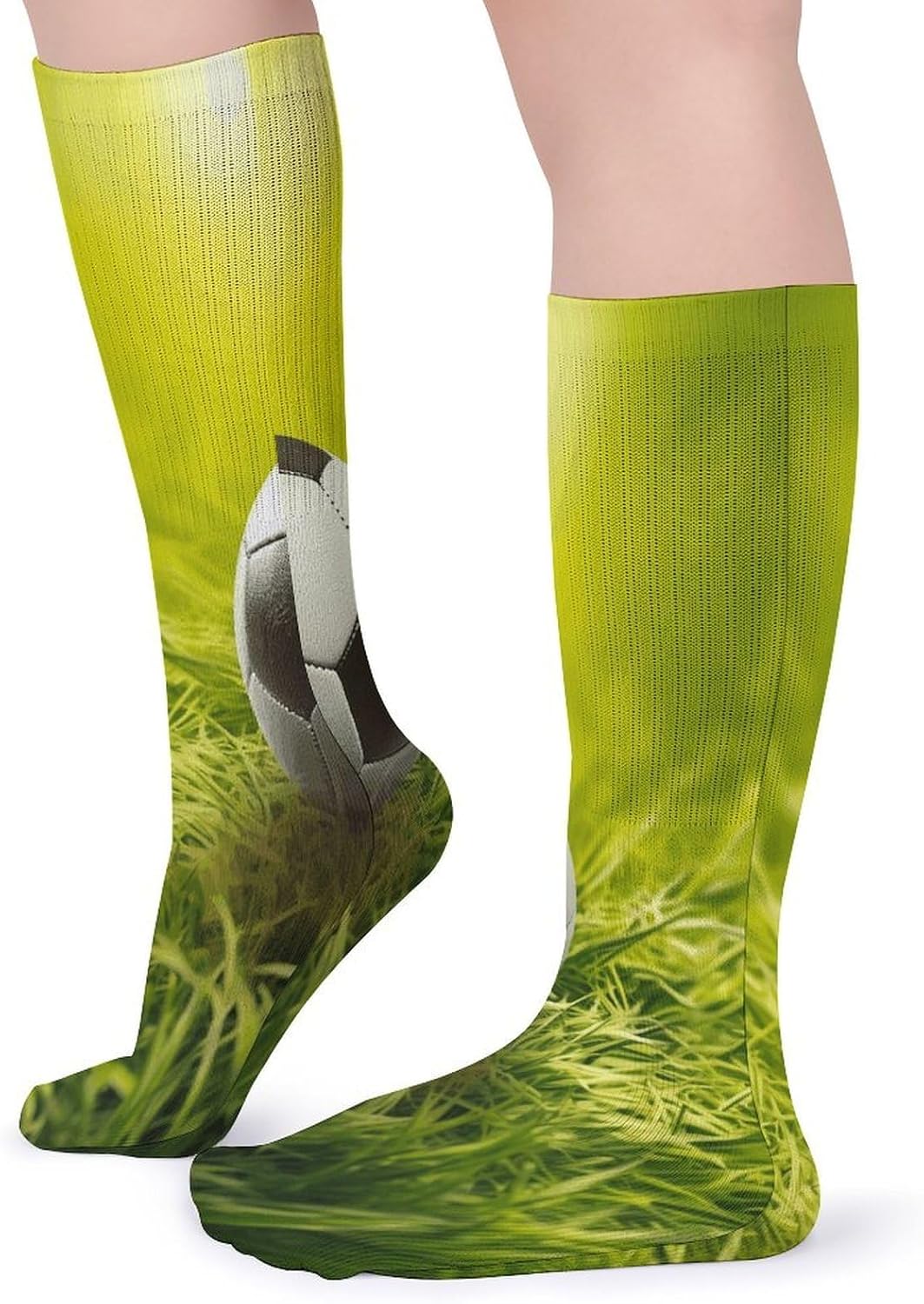 Football on Grass Stocking - Cute Casual Long Athletic,Crew Sock for Men Women,Running Socks Soft Breathable for Gift