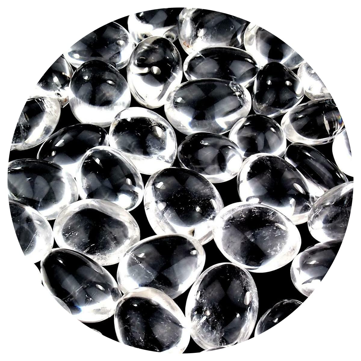 Bergkristall Trommelsteine handpoliert Ø ca. 25 – 40 mm Edelsteine Heilsteine Wassersteine Glückssteine - Schätze der Natur (Packung Nr. 6 mit 1 Kg)