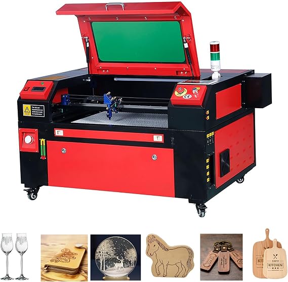 60w CO2 Laser Cutter, 24 x 16 CO2 Laser Engraver with 2-Way Pass Air Assist, Compatible with LightBurn, Built-in Air pump/6L Water Tank for Wood Glass Acrylic Leather Fabric(60W)