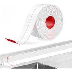 Revestimientos Baños Sin Juntas Cinta Selladora Baño, 5m*3.8cm Cinta Impermeable Autoadhesiva, Cinta de Sellado para Baño, Para Cocinas y Baños, Impermeable, Resistente al Moho y Fácil de Usar.