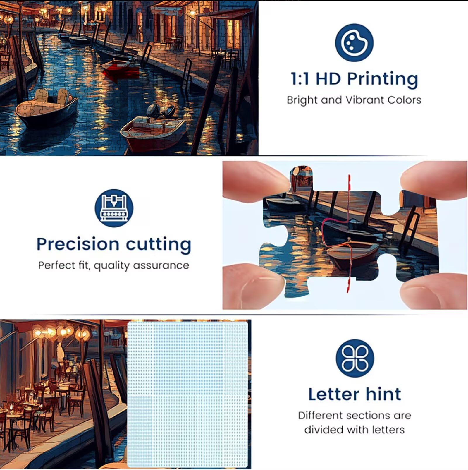 Puzzle leggero Venezia, Puzzle Adulti 3000 pezzi, Puzzles Legno con Squisita Scatola di Imballaggio, Rompicapo per Esperti con Incastro Perfetto, Stampa Alta Definizione, Regalo per Adulti W3H-760