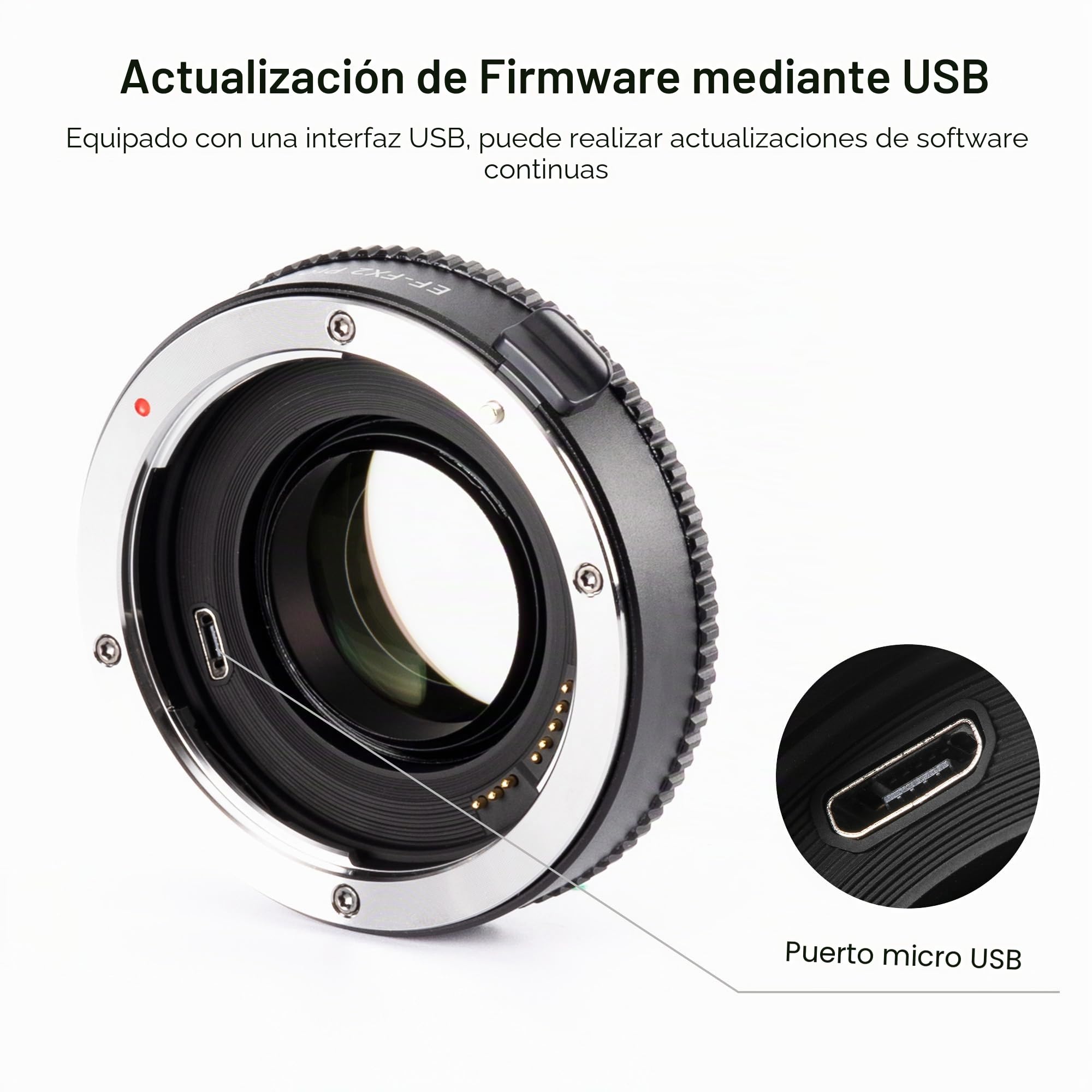 VILTROX EF-FX2 Pro Adaptador de Objetivo de Enfoque Automático 0.71x, Reductor Focal Aumentador de Velocidad Compatible con Canon EF Mount Objetivo a cámara Fuji X-Mount X-T3 X-T2 X-T20 X-T10