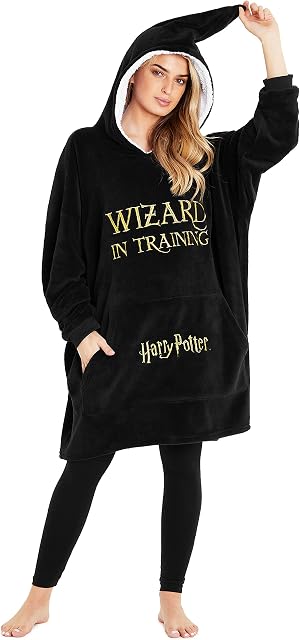 Harry Potter Oversized Blanket Hoodie for Women Men and Teens, Fleece Wearable Blanket