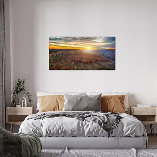 Miniatura 4 de LevvArts Lienzo decorativo para pared, hermoso atardecer en el Gran Cañón, Arizona, Estados Unidos, paisaje, impresión sobre lienzo, moderno,