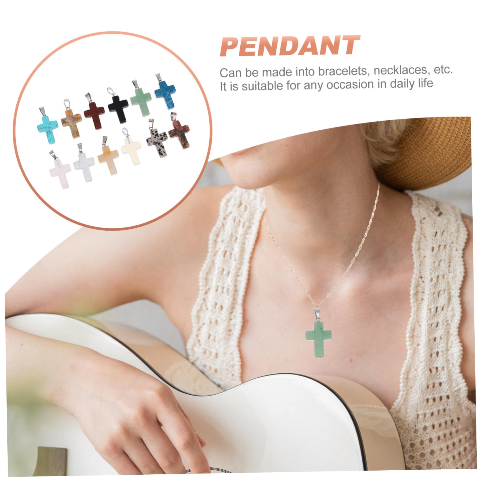 12pezzi Ciondoli Pietra Naturale Per Creazione Collane e Bracciali Diy Accessori Unici e Creativi Per Amanti Dei Gioielli