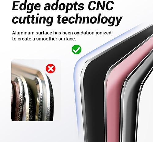 Miniatura 6 de HONKID Alfombrilla de mouse de metal de aluminio, delgada y rígida de doble cara, impermeable, control rápido y preciso, alfombrilla de mouse para