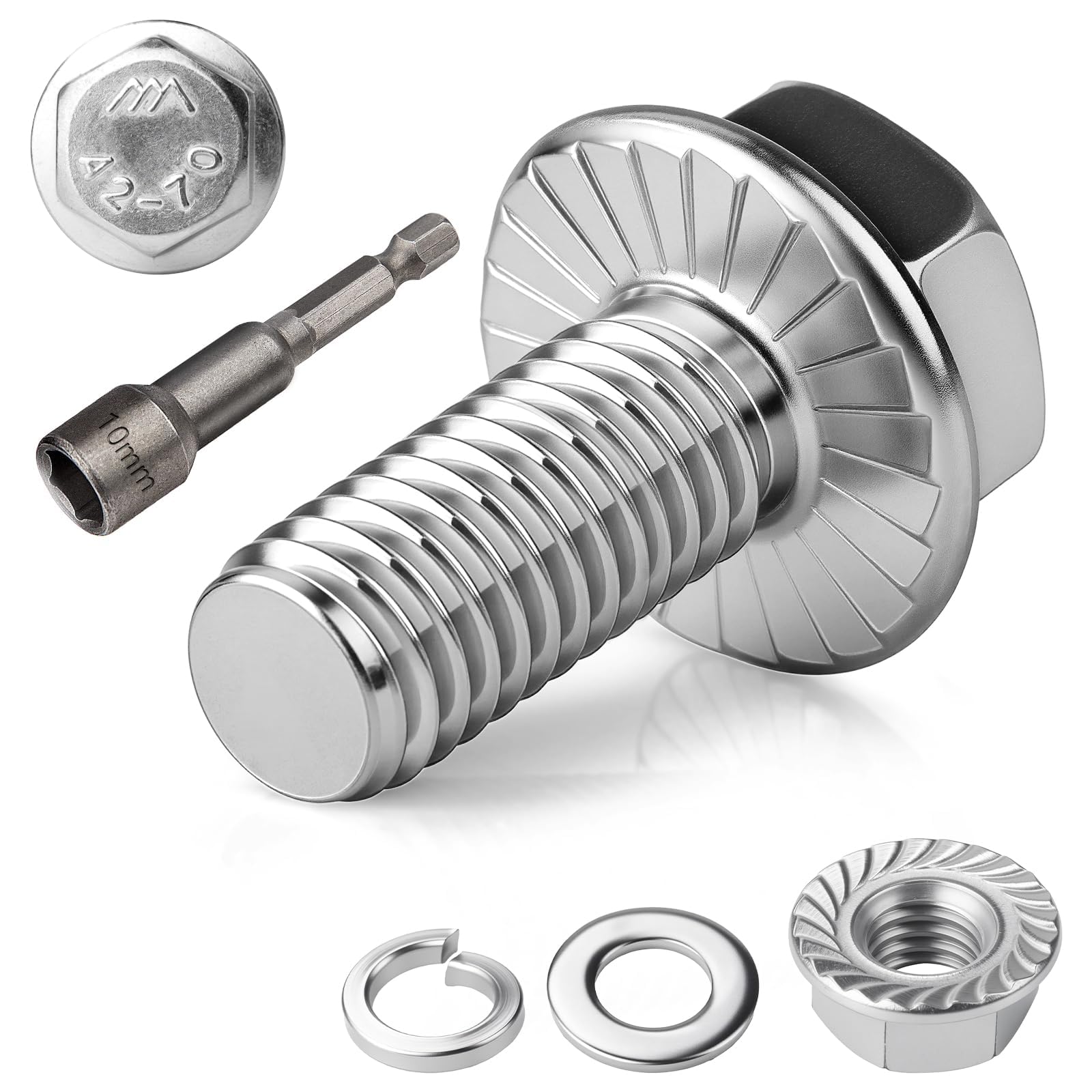 TXXATX 12 Pieces Bolts M6x55mm Hexagon Screws Stainless Steel Bolts A2 70