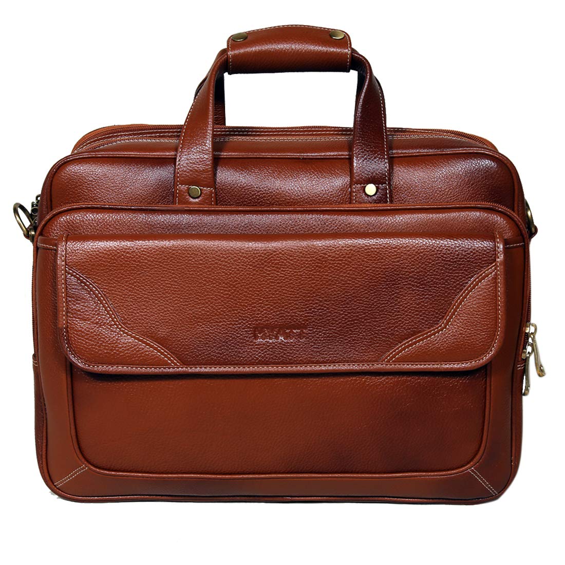 HYATT Leather Accessories16 L 30.50 cm Leather Office Bag (HLB558-HLB660, Brown)