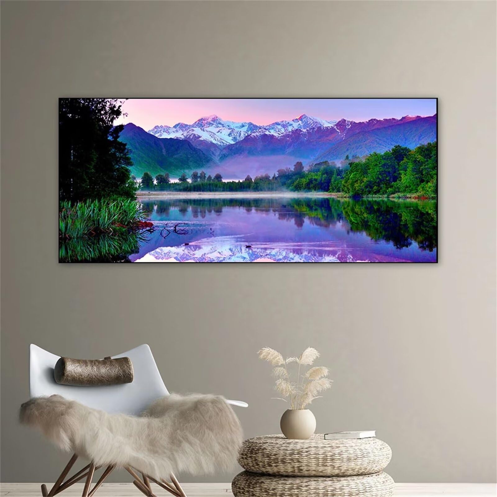 Diamond painting 5d montagne du soleil grand format 40x120cm pour broderie art adulte