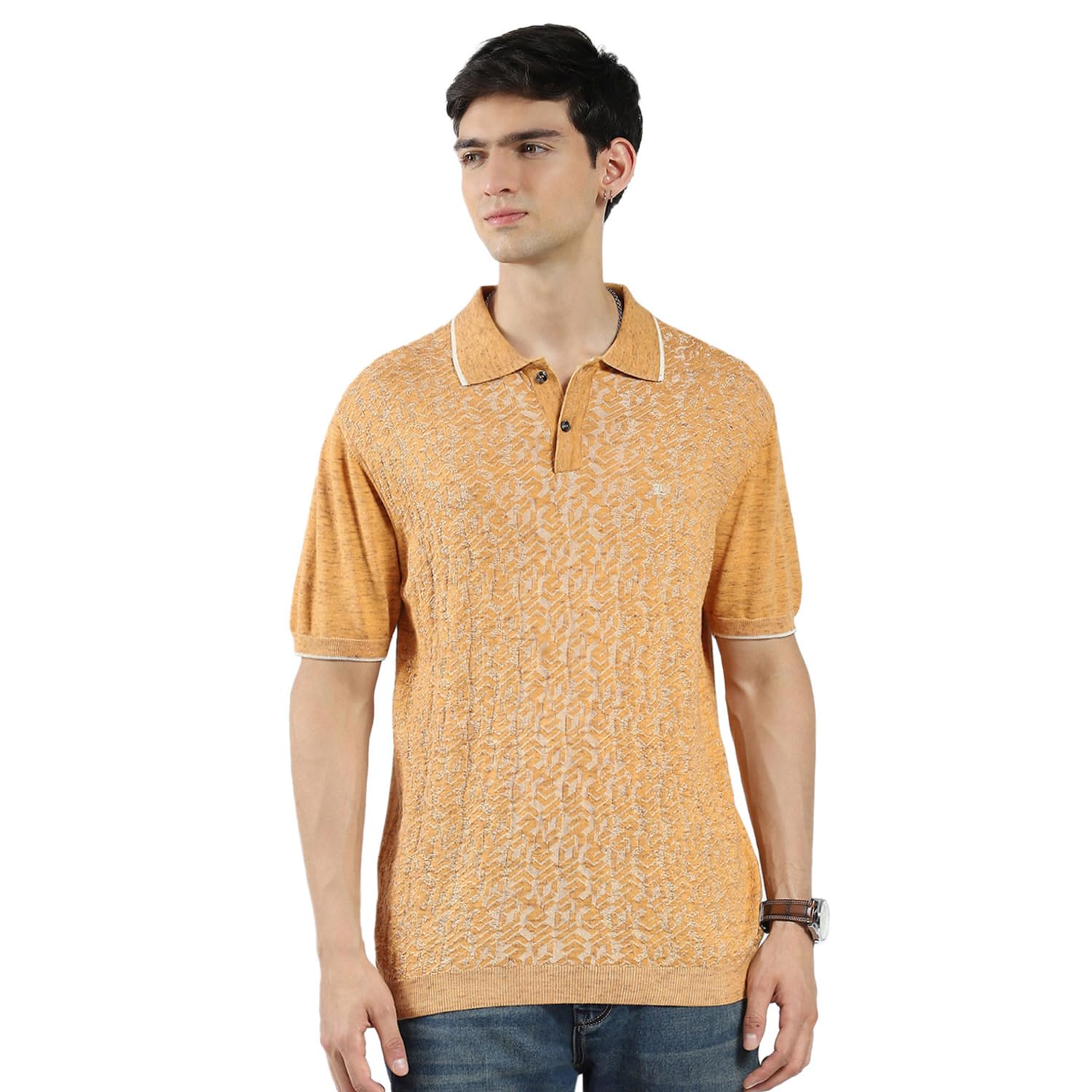 monte carlo Men's Regular Fit Polo T-Shirt | Self Design| Half Sleeve | Collared Neck | Casual Wear T Shirt for Men's Navy-picture-25