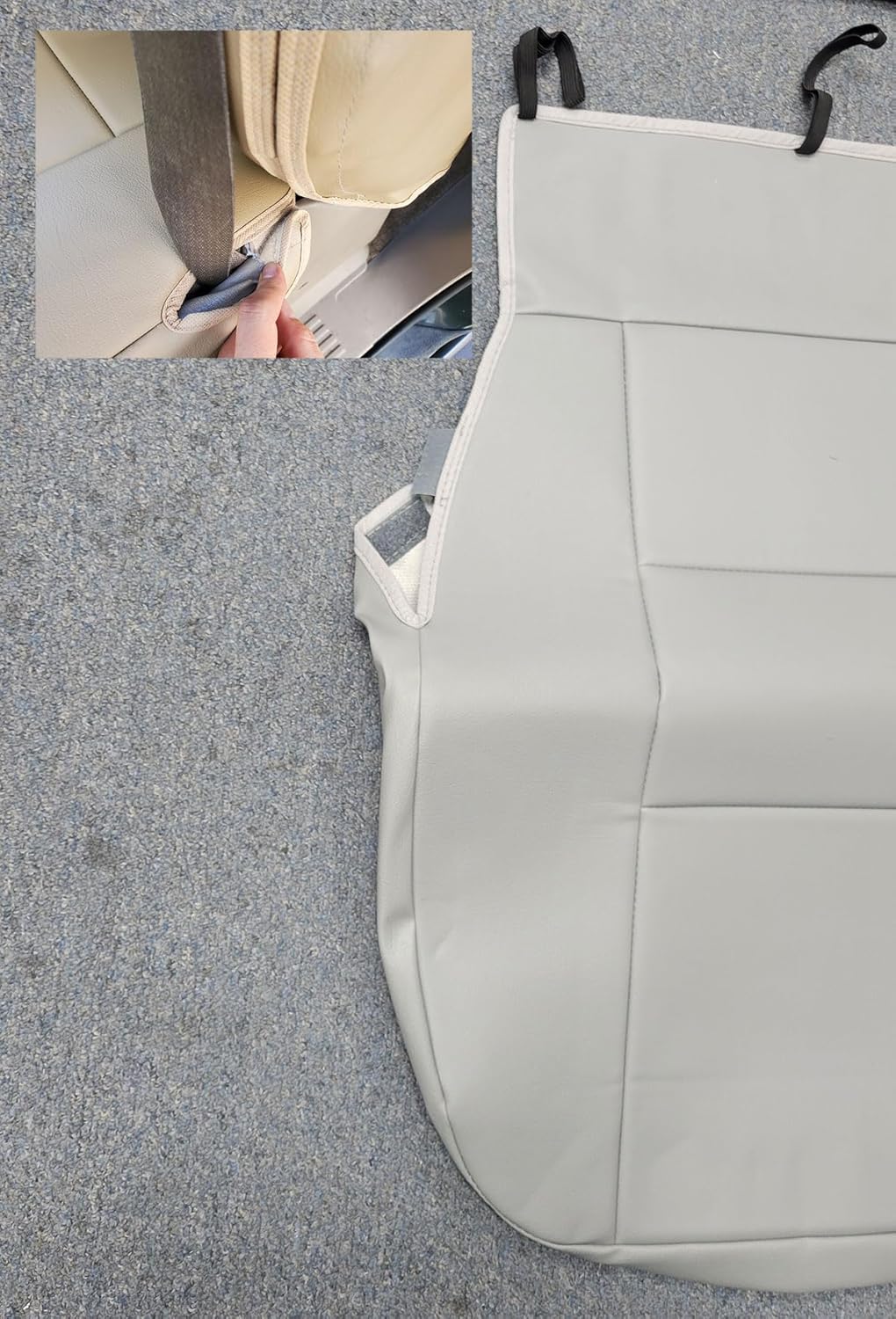 Iggee 2000-2002 Chevy Silverado Black Artificial Leather Custom Made Original fit Front Seat Covers & 2 Armrest Covers