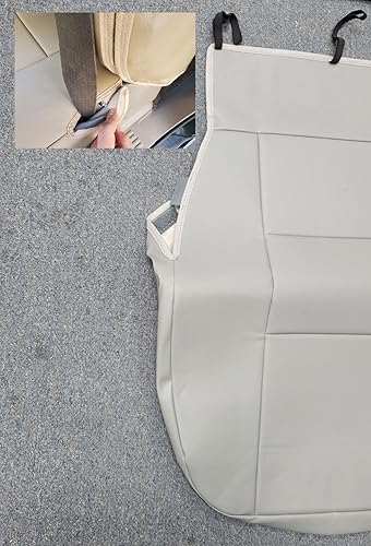 Miniatura 8 de Iggee Fundas de asiento delantero para Chevy Silverado 2000-2002 de cuero artificial hechas a medida y 2 fundas para reposabrazos (color negrorojo)