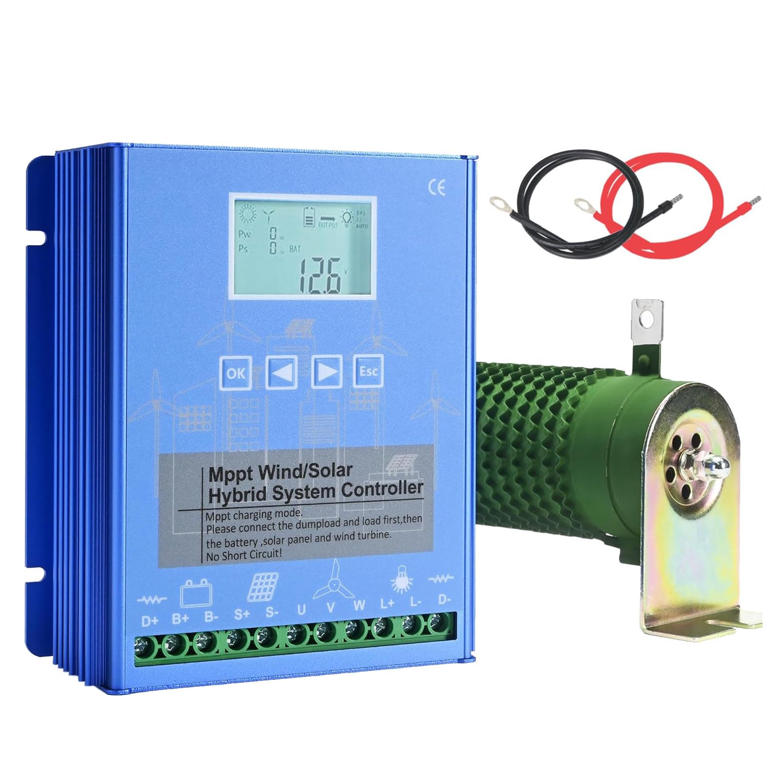 12V / 24V / 48V Hybrid Solar Charging Controller for Wind Turbine Solar Panel Solar Power Regulator Boost 16000W for Battery Charging