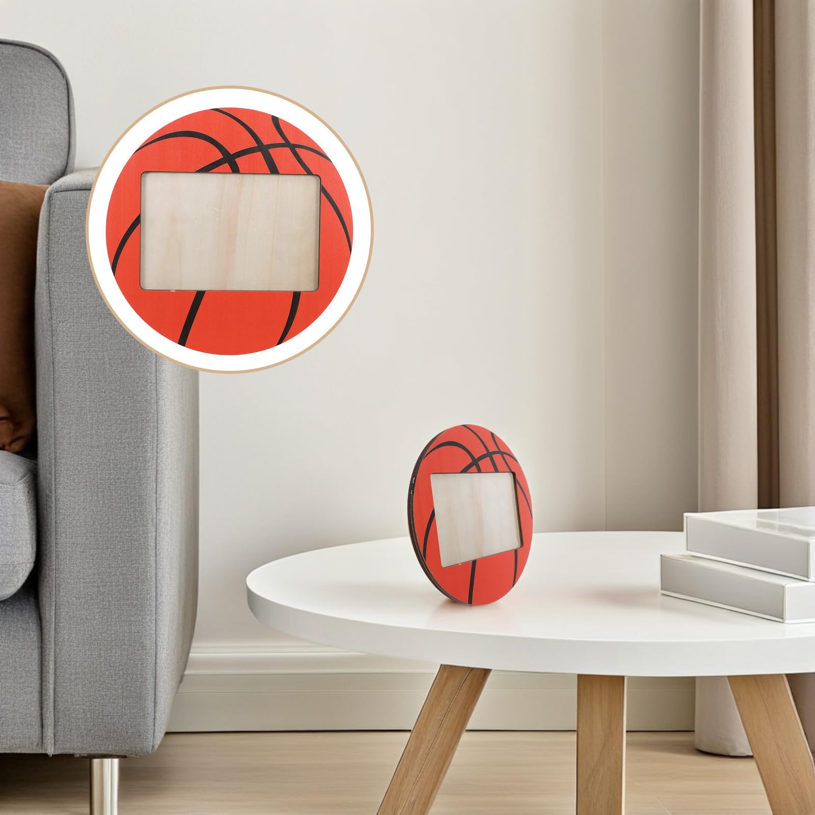 ABOOFAN 6 Pezzi Cornice per Foto in Legno Naturale da 6x4 Pollici a Tema Basket, Resistente e Versatile, per Decorare Scrivanie e Ambienti Domestici con Stile Rustico