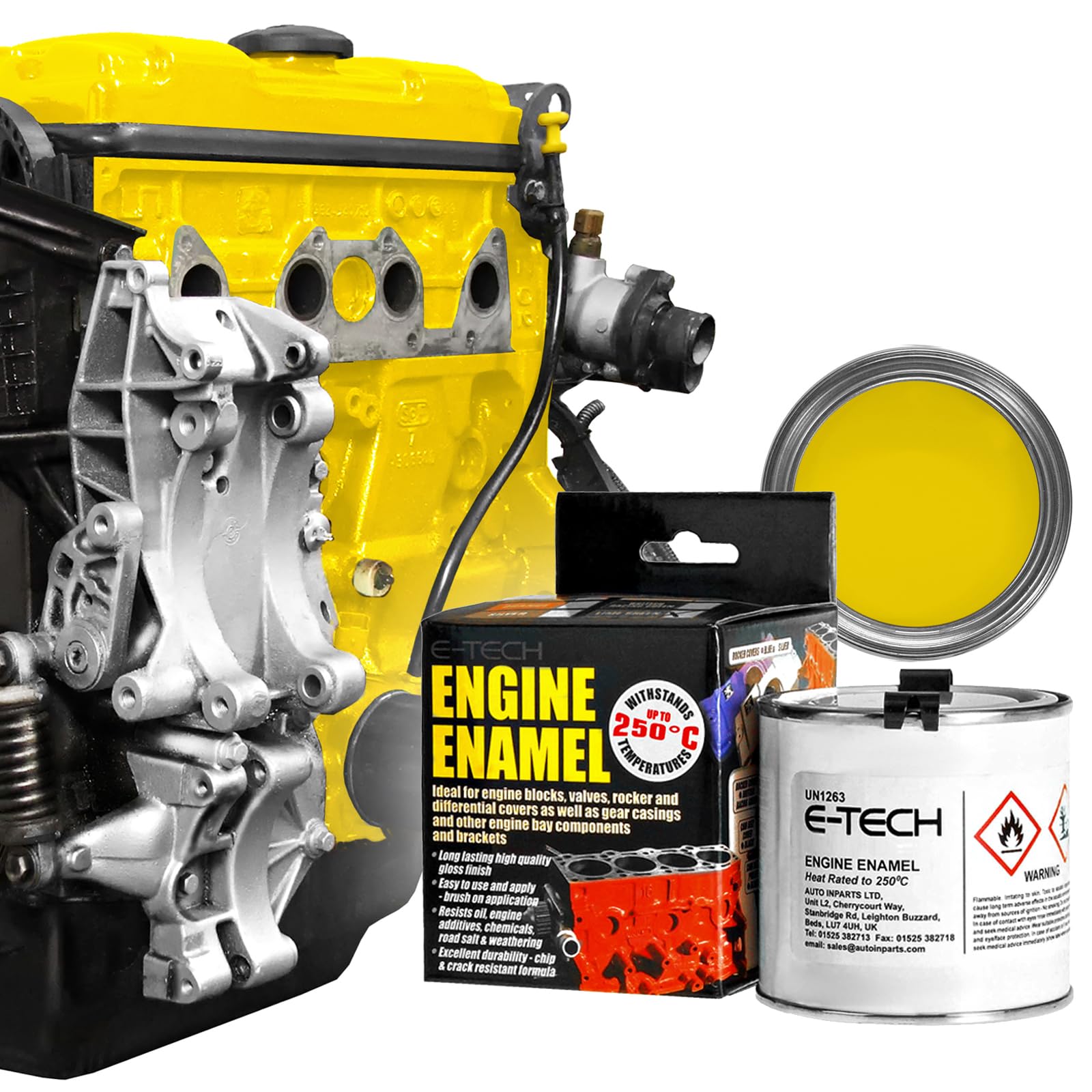 E-TECH Engine Enamel - 250ml Brush-on paint (Yellow)