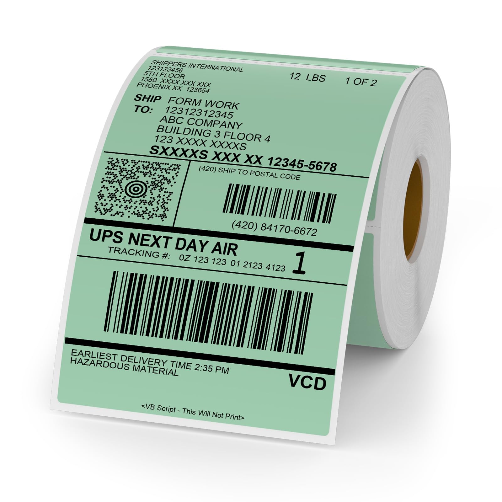 Green Direct - Etichette termiche in vinile autoadesive, rettangolari, 15,2 x 10,2 cm, impermeabili, per stampante, etichette per spedizione con codice QR, indirizzi fai da te, ufficio, 250