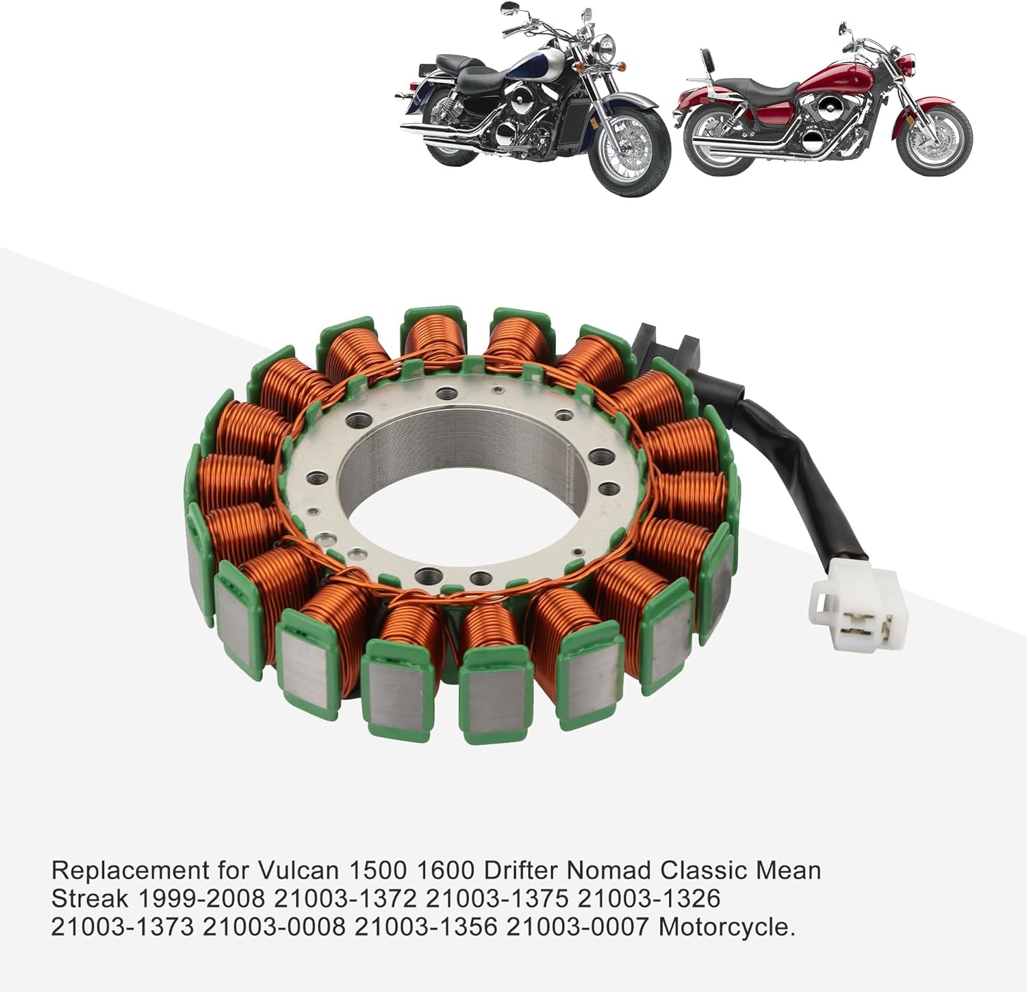 GOOFIT Magneto Coil Stator Replacement for Vulcan 1500 1600 Drifter Nomad Classic Mean Streak 1999-2008 21003-1372 21003-1375 21003-1326 21003-1373 21003-0008 21003-1356 21003-0007 Motorcycle