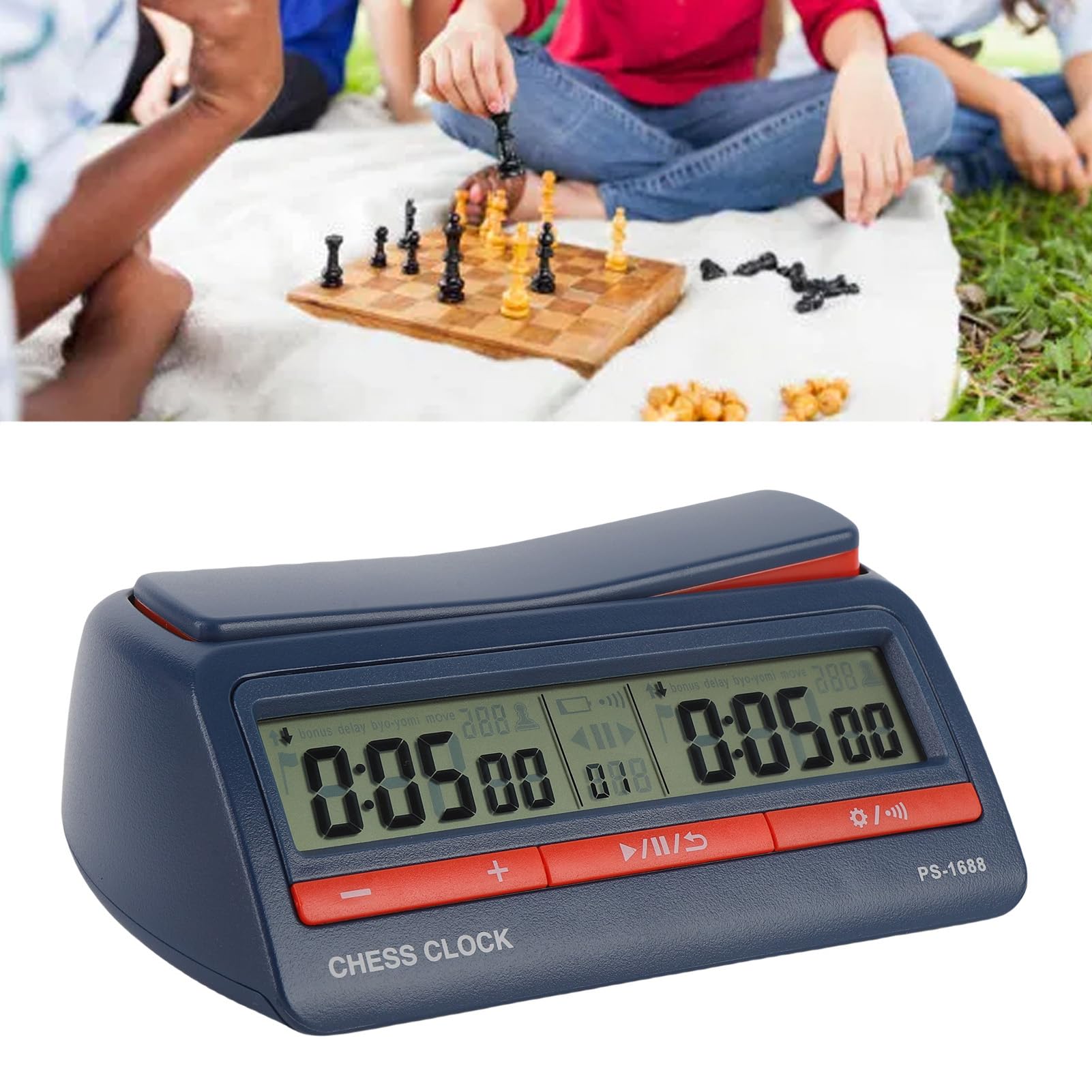 Jiawu Schachuhr, 8 Zeitregeln, 42 Anpassbare Optionen, Digitaler Schach-Timer, Tragbarer Spiel-Timer mit Speichererhaltung für Brettspiel-Turniere und den Heimgebrauch