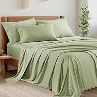 Vista 26 de Shilucheng - Juego de sábanas de 4 piezas, sábanas refrescantes, transpirables y suaves de mezcla de rayón derivado de bambú y con bolsillo profundo