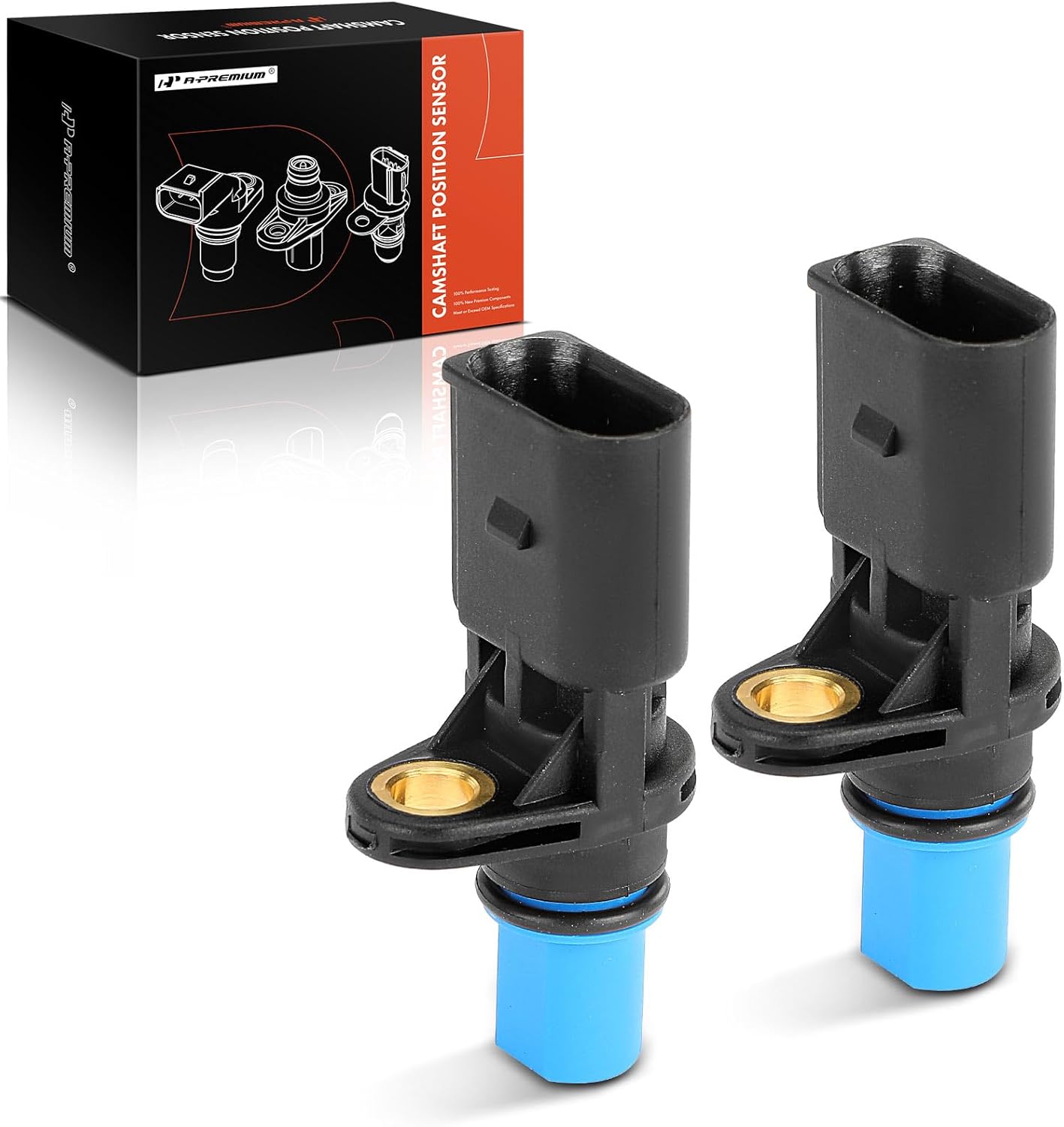 A-Premium 2-PC Engine Camshaft Position Sensor Compatible with Volkswagen Jetta, Jetta City, Passat, Golf, Golf City, Eos, GTI & Audi A4, A4 Quattro, A6, A3, S4, Allroad Quattro, TT Quattro