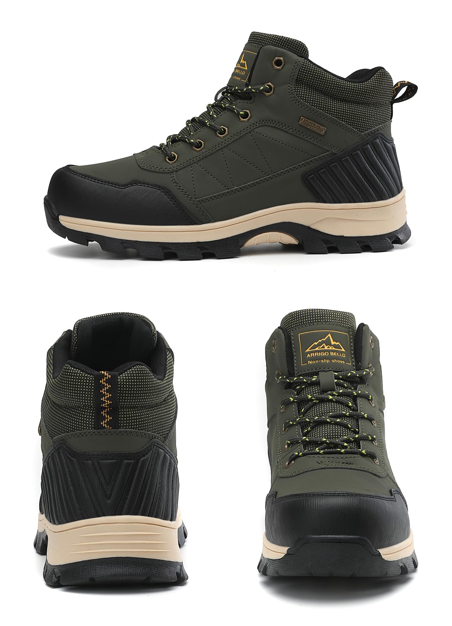 ARRIGO BELLO Botas Hombre Invierno Botines Montaña Cálido Antideslizante Trekking Nieve Zapatos Talla 41-46