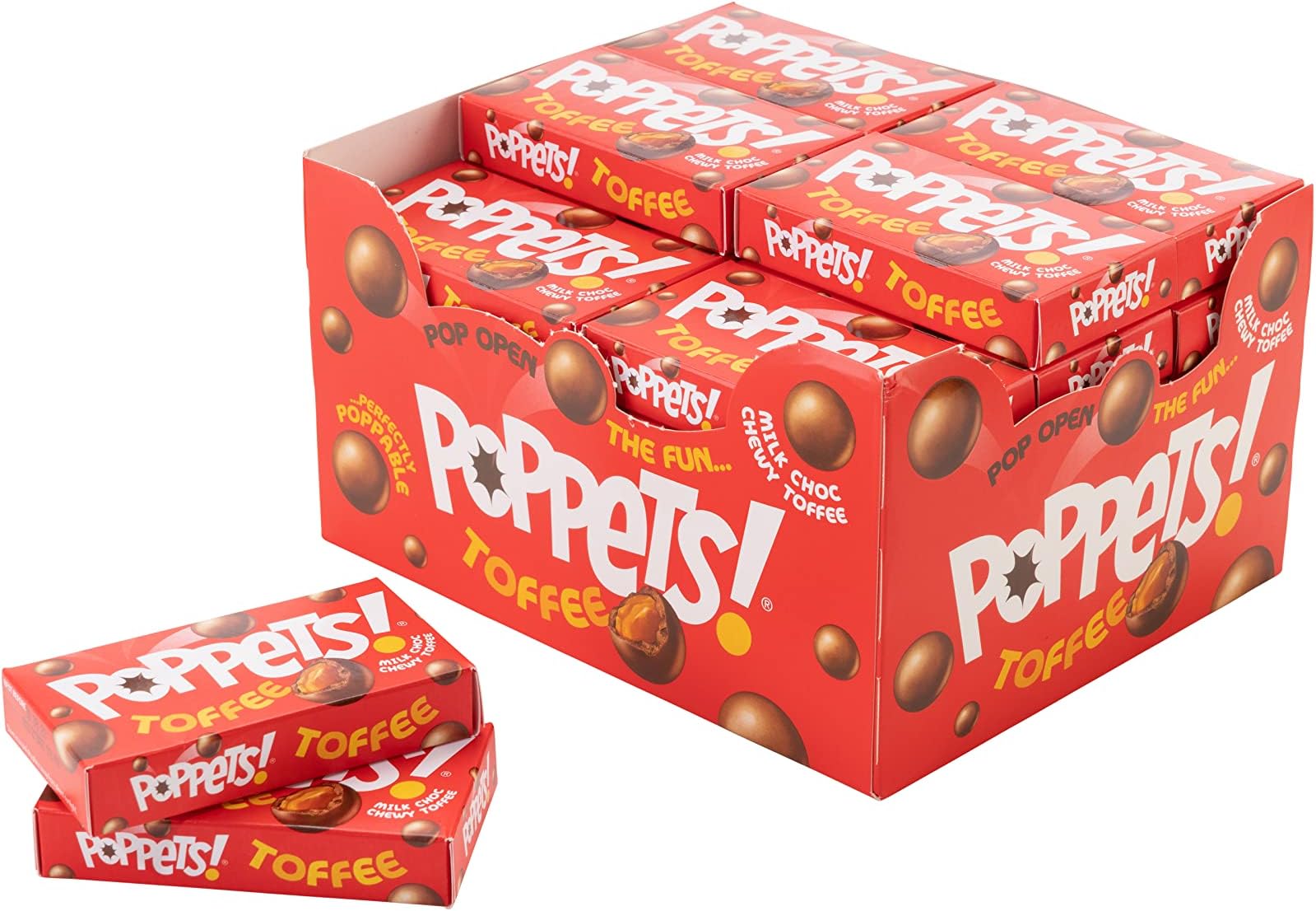 Poppets Chewy Toffee 39g (Pack of 36)