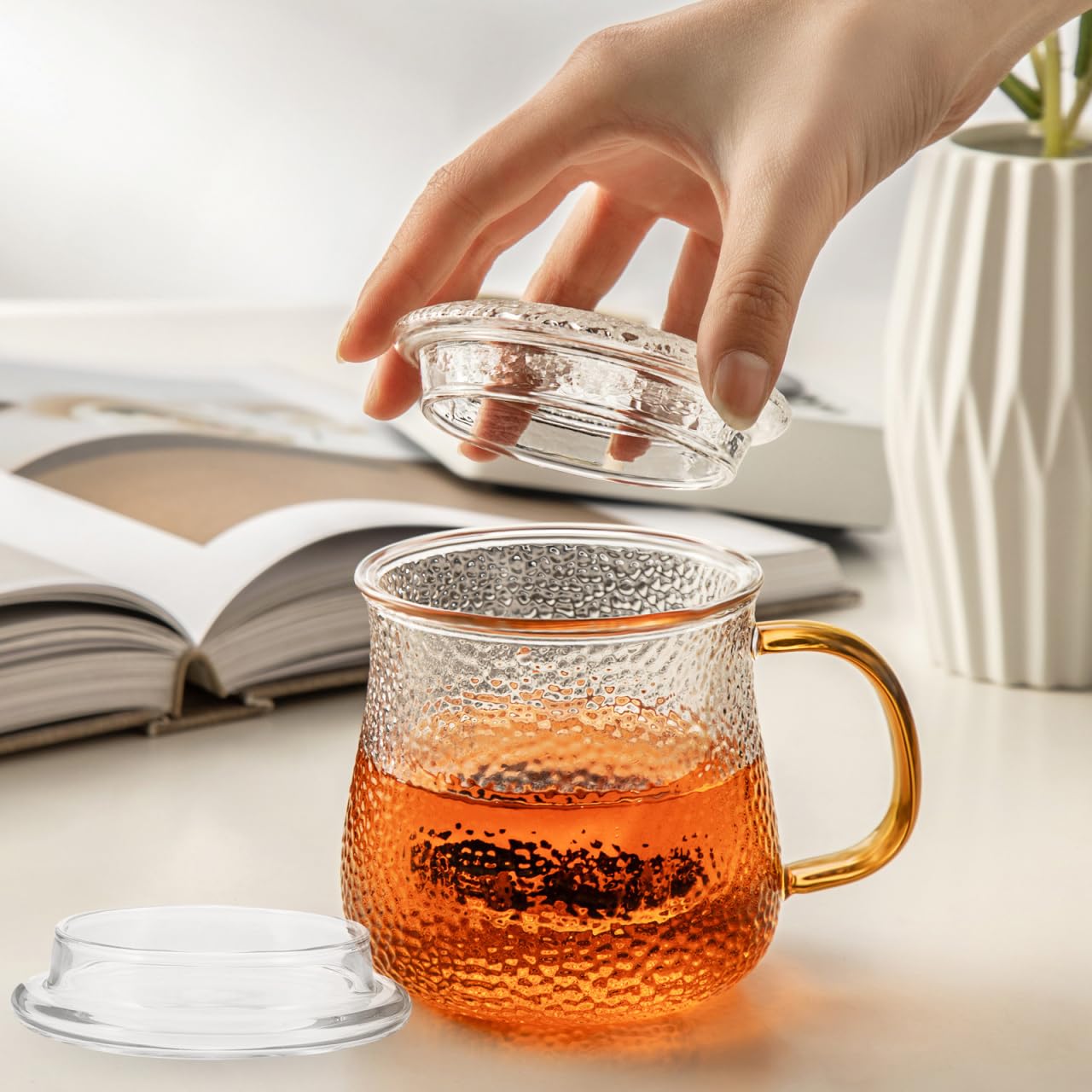 Healifty 3 Piezas Tapa de Vidrio de Borosilicato para Tetera Repuesto Resistente y Sellado para Hogar Fiestas y Camping Protege contra Insectos y Derrames