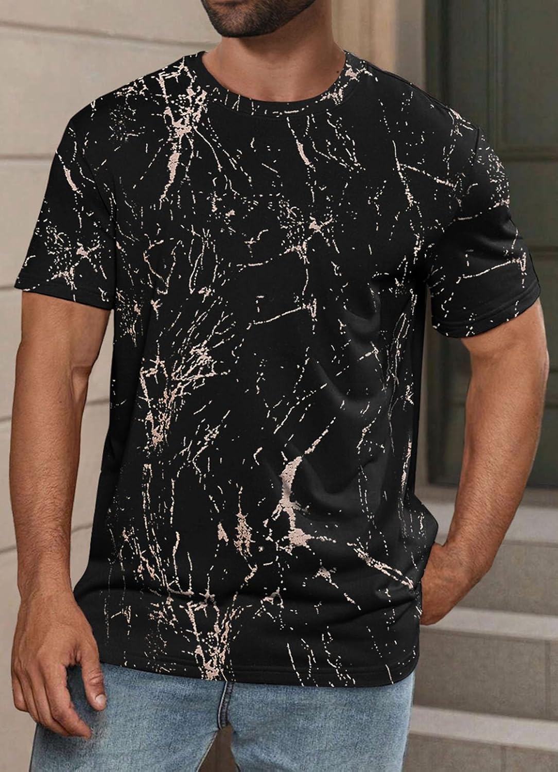 Mens Hip Hop Graphic T-Shirts Casual Stylish Hipster Fashion Print Tees Shirt - Image 2