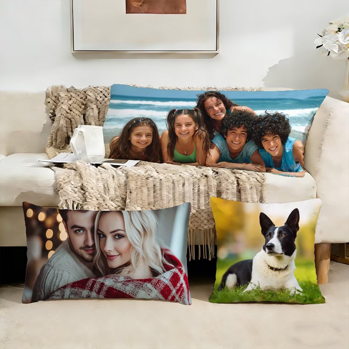 Cojin Personalizado con Foto, Funda Cojin 60x180 cm-Cojín Personalizado con Foto, Impresión a Doble Cara Diseño o Texto, Cojines Personalizados Regalos Originales para Mujer, Cojines Sofa, 0o-150