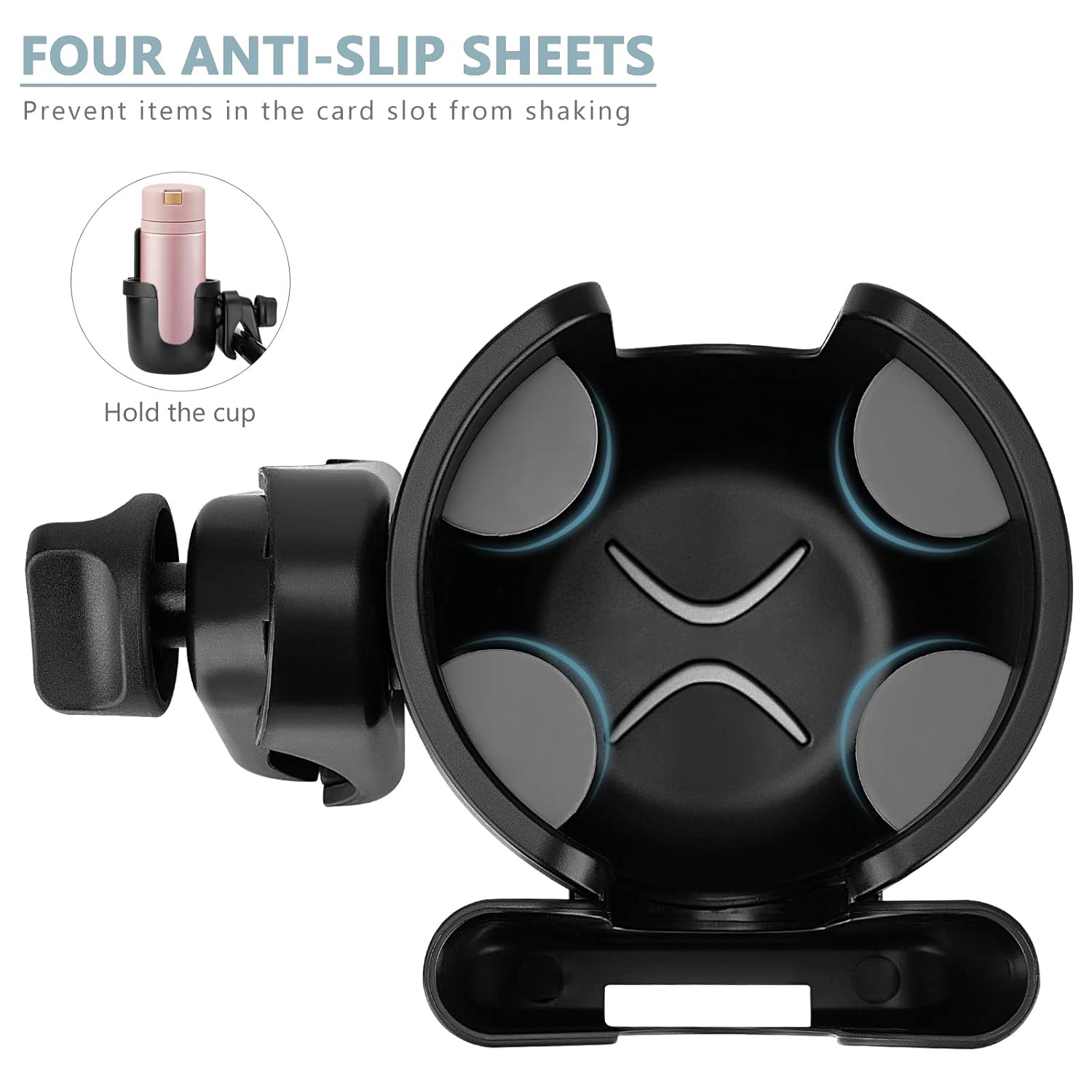 Suranew Universal Stroller Cup Holder, Adjustable Drink Holder with Phone Holder for Baby Stroller, Wheelchair, Walker, Bike, Scooter, Gifts for Family Member. thumbnail