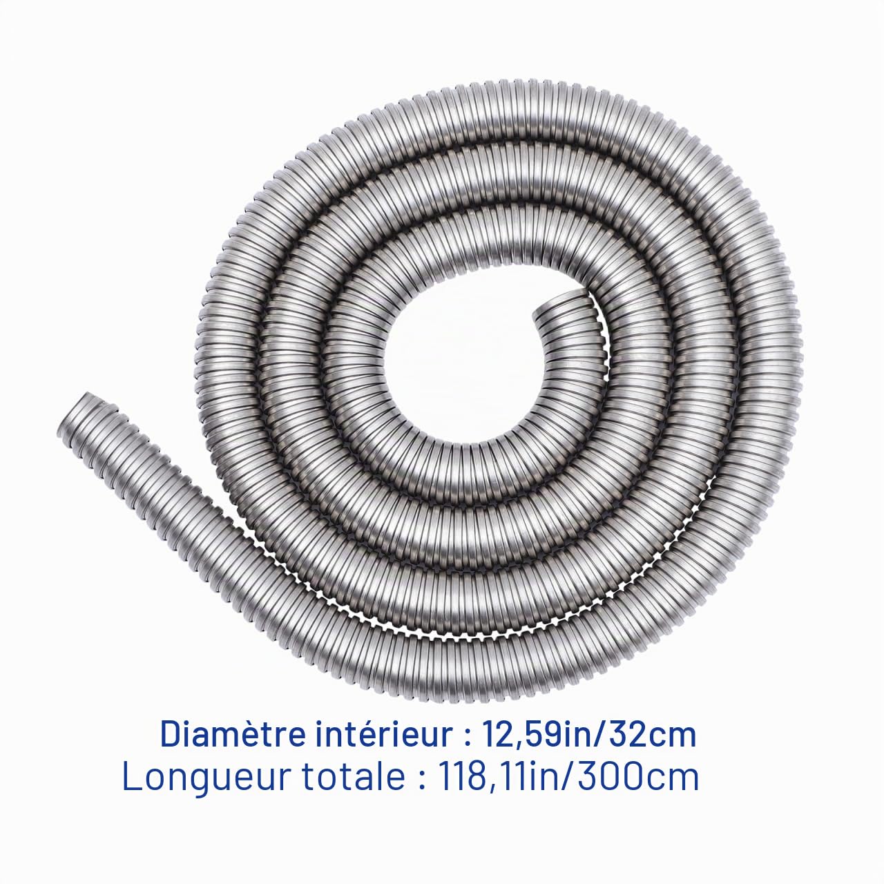 Câble en acier inoxydable - de câble flexible - Faisceau de câbles - Gaine métallique - contre la chaleur - En acier inoxydable - Tuyau fileté en métal argenté