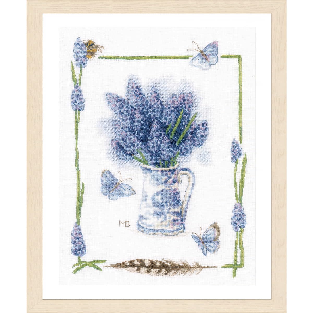 Lanarte counted cross stitch kit ""Blue grapes Marjolein Bastin"", 27x37cm, DIY