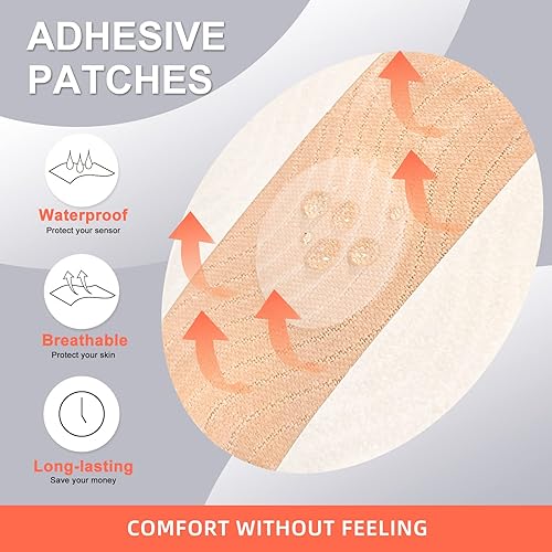 Miniatura 4 de Carbou Parches adhesivos Freestyle, 25 parches transpirables impermeables para sensor CMG para Libre, Enlite, Guardian, cubiertas de sensor