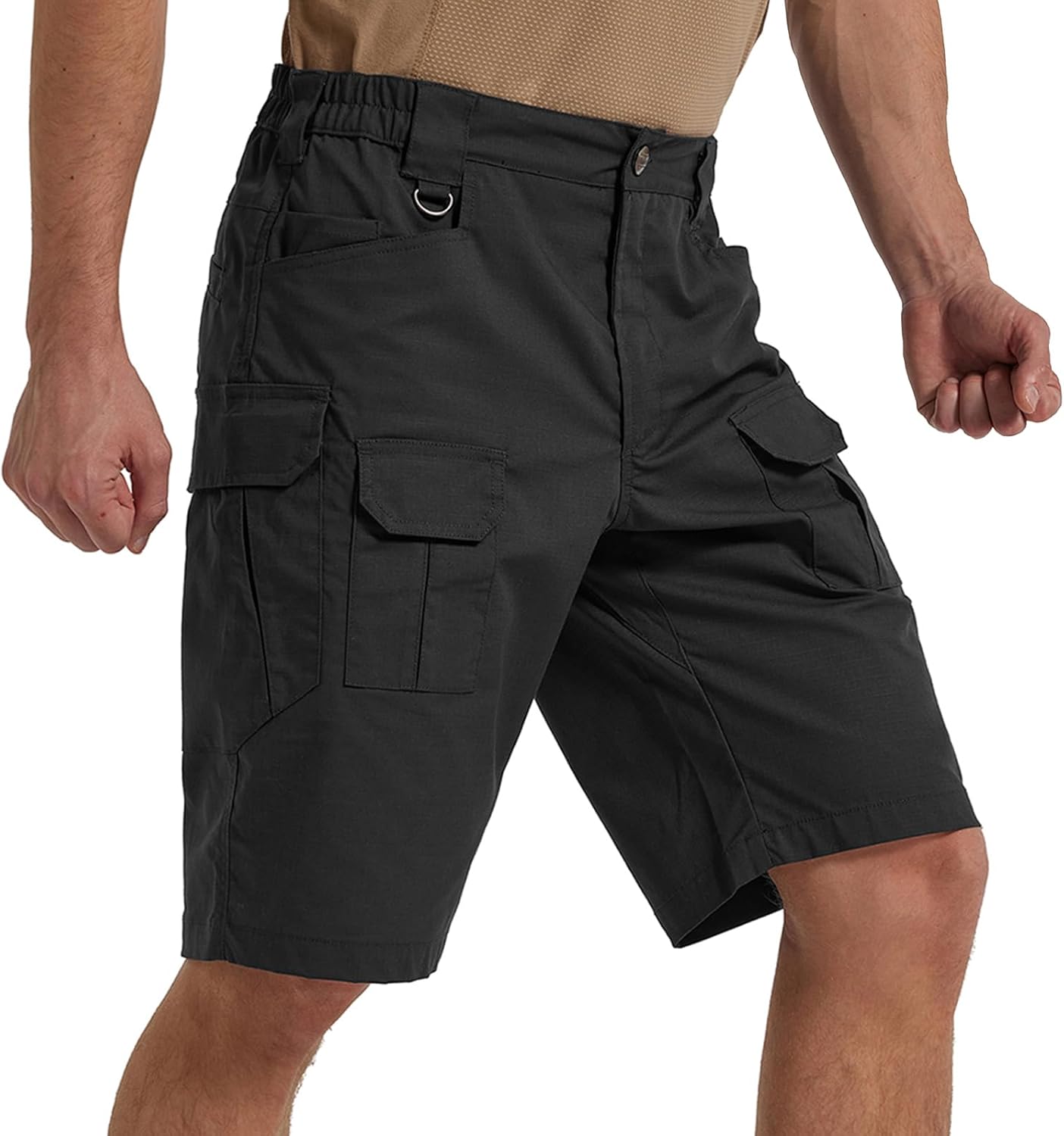 Men's Hiking Cargo Shorts Stretch Tactical Outdoor Work Shorts Water Resistant Lightweight Shorts with Multi Pockets