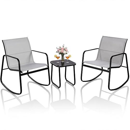 YITAHOME 3 Piece Patio Furniture Set, Small Outdoor Conversation Set