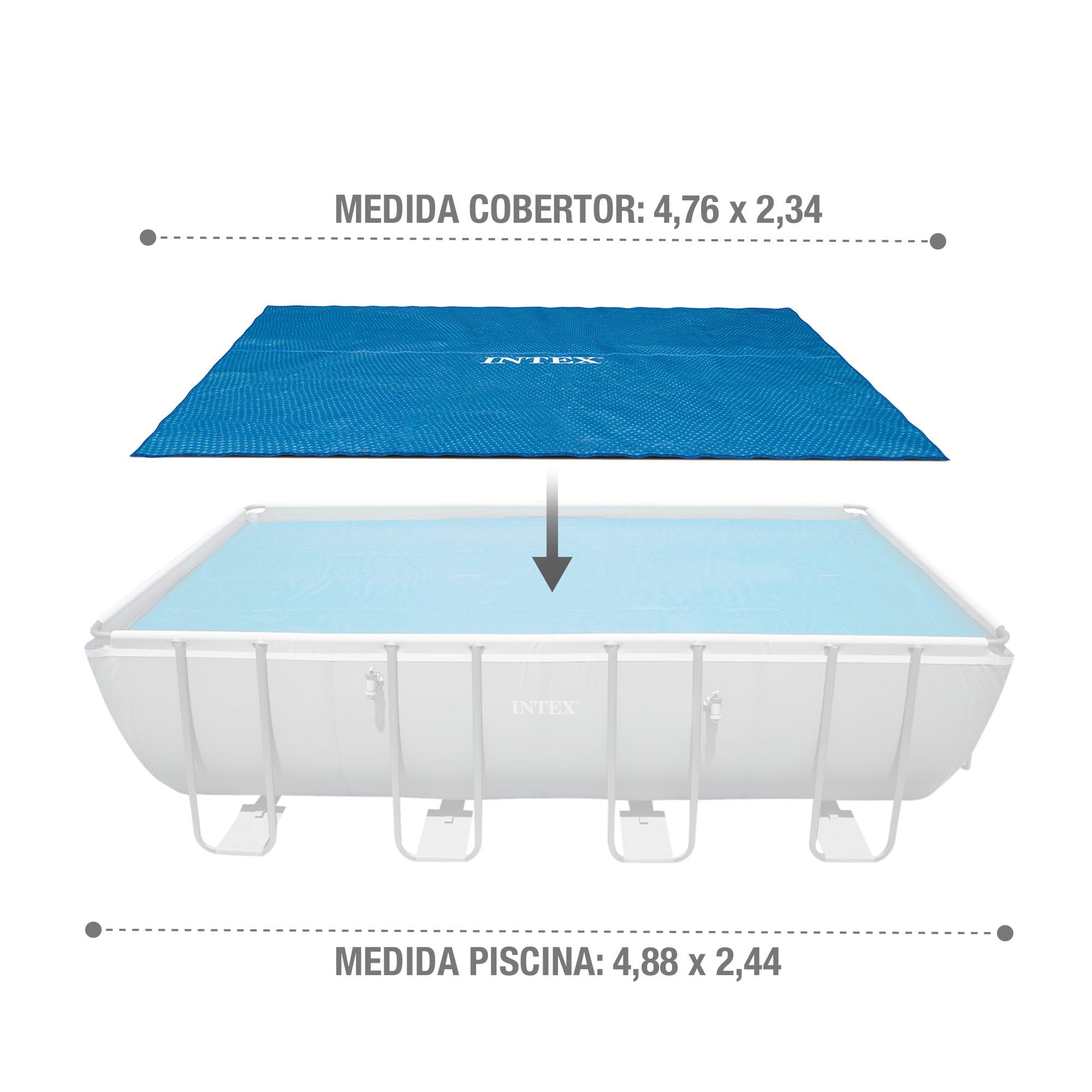 Intex Solarabdeckplane Ultra Frame rechteckig 488 x 244 cm 160 Mikron Blau