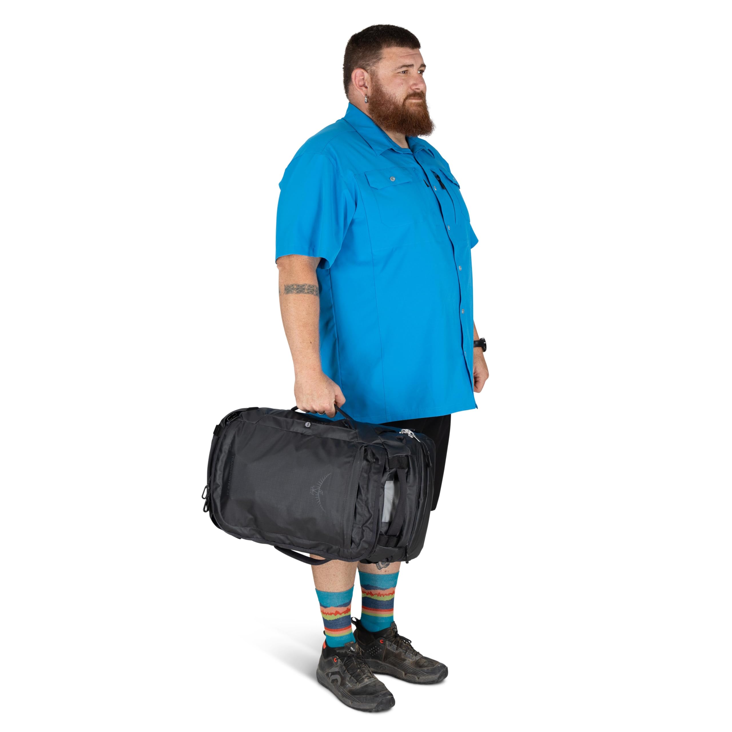Osprey Transporter Squffel 44L - Trwała, Kwadratowa Dzielona Torba Podróżna, Raven Black