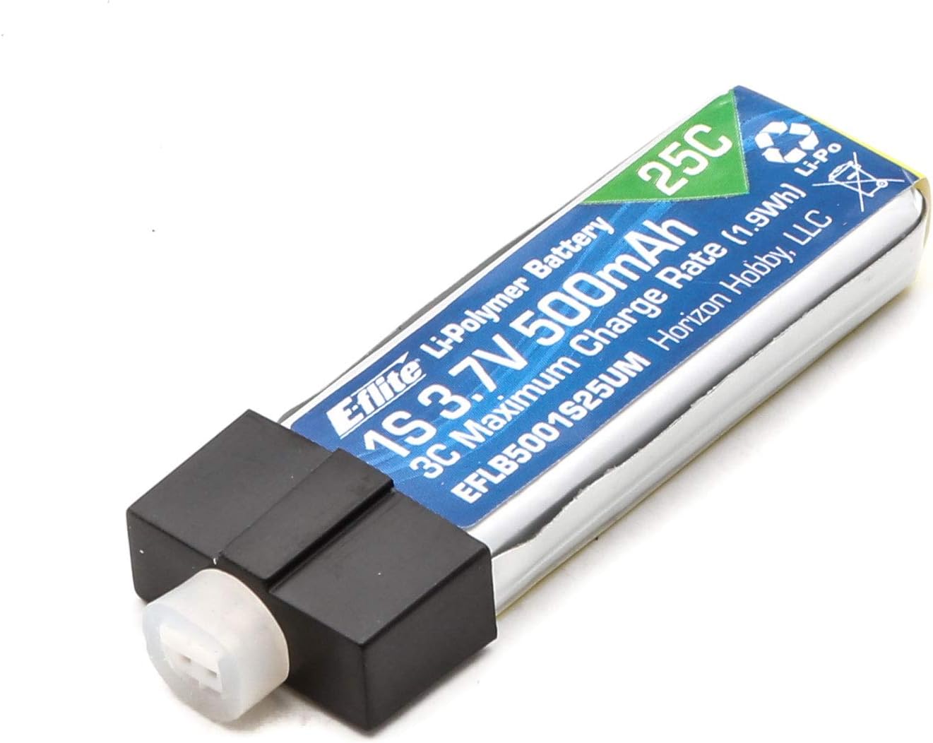 E-flite 500mAh 1S 3.7V 25C LiPo High Current UMX Connector EFLB5001S25UM MultirotorPartsReplacement Parts,1 Count (Pack of 1)