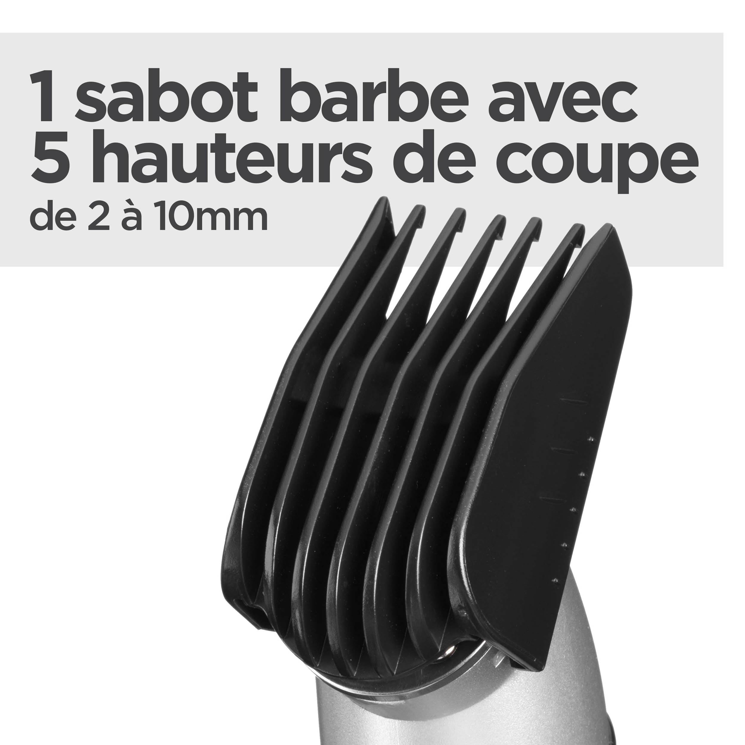 BaByliss Tondeuse Multi-usages Lithium Power 11-in-1 - Kit complet sans fil incluant une tondeuse barbe,cheveux et nez, oreilles et sourcils, Waterproof, Noir/Gris, MT812E
