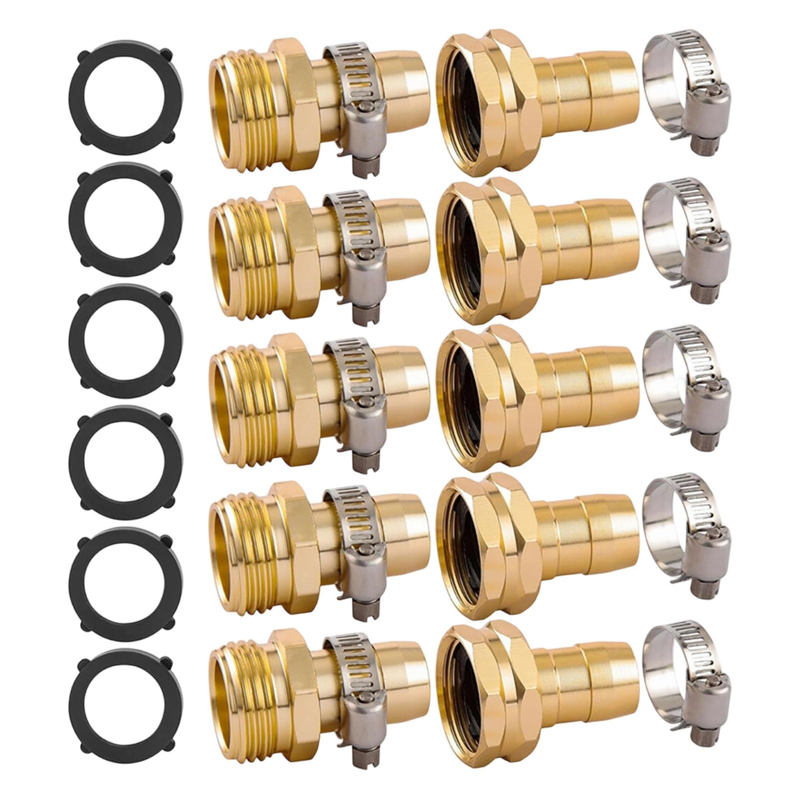 Ensemble de connecteurs de réparation de tuyau en métal pour réparation d ' arrosage de jardin, extrémités mâles femelles filetées, de tuyau de 3/4 pouces 5/8, connecteur de jardin, coupleur de