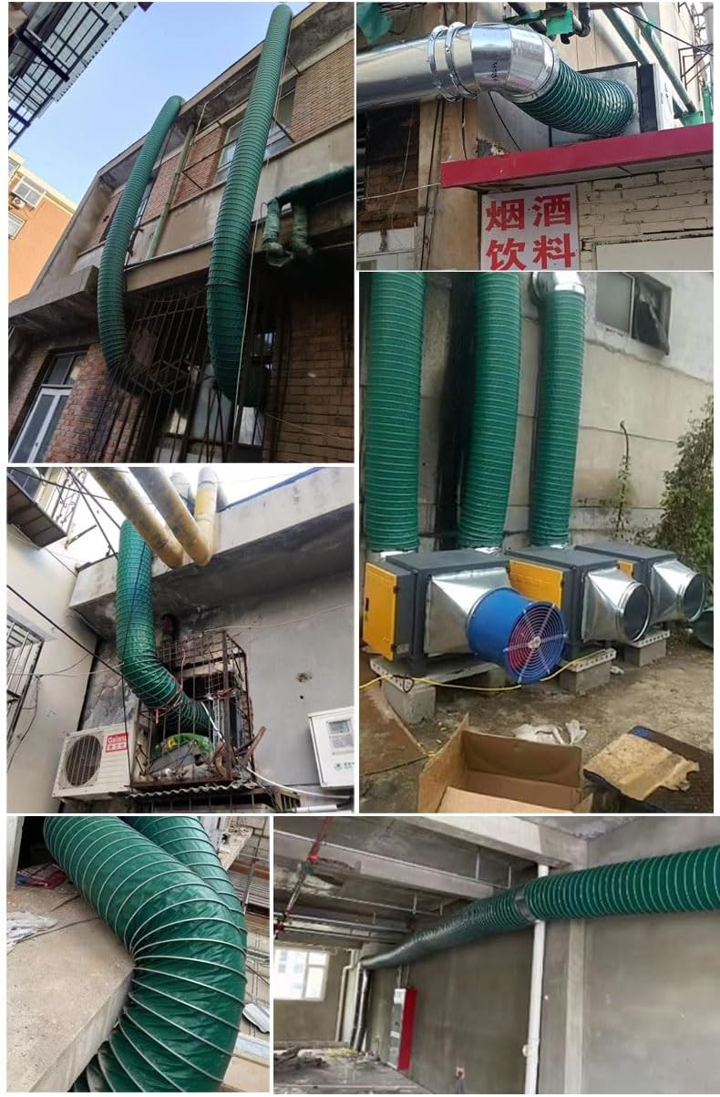 Flexible Dryer Vent Hose - 4-22 Inch Portable Duct for Tight Spaces Heat Resistant Fireproof for Home/Industrial Use(D17 5/7In L6.6Ft)
