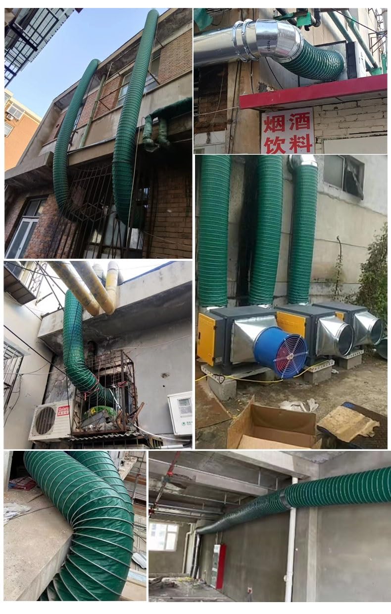 Manguera Flexible Aislante de Alta Temperatura, ventilación ignífuga para talleres mecánicos y secadoras, Kit de ventilación para baño de 8 m/25 pies, 300 mm (11 3/4")